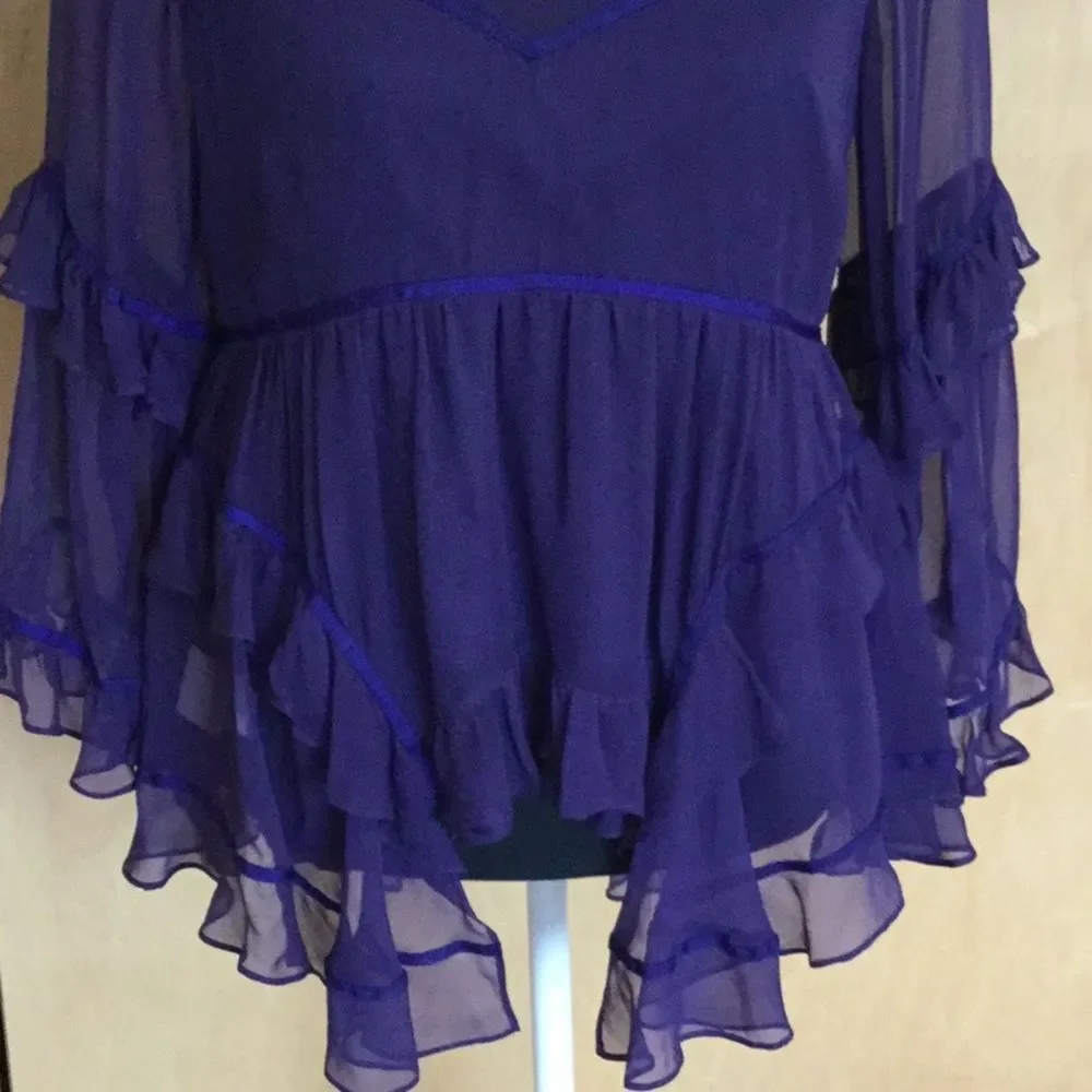 cinq a sept Melodie Tiered Silk Chiffon To… - Picture 5 of 8
